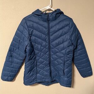 ZeroXposur Blue Quilted Puffer Jacket Hooded Size Medium